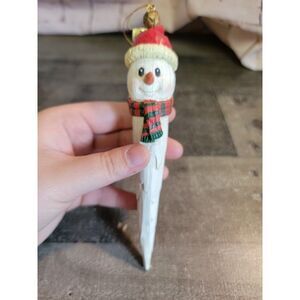 Enesco snowman icicle smile scarf ornament Xmas decor